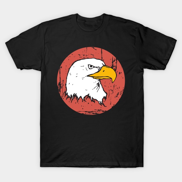 AMERICAN EAGLE ON RED CIRCLE T-Shirt by KutieKoot T's